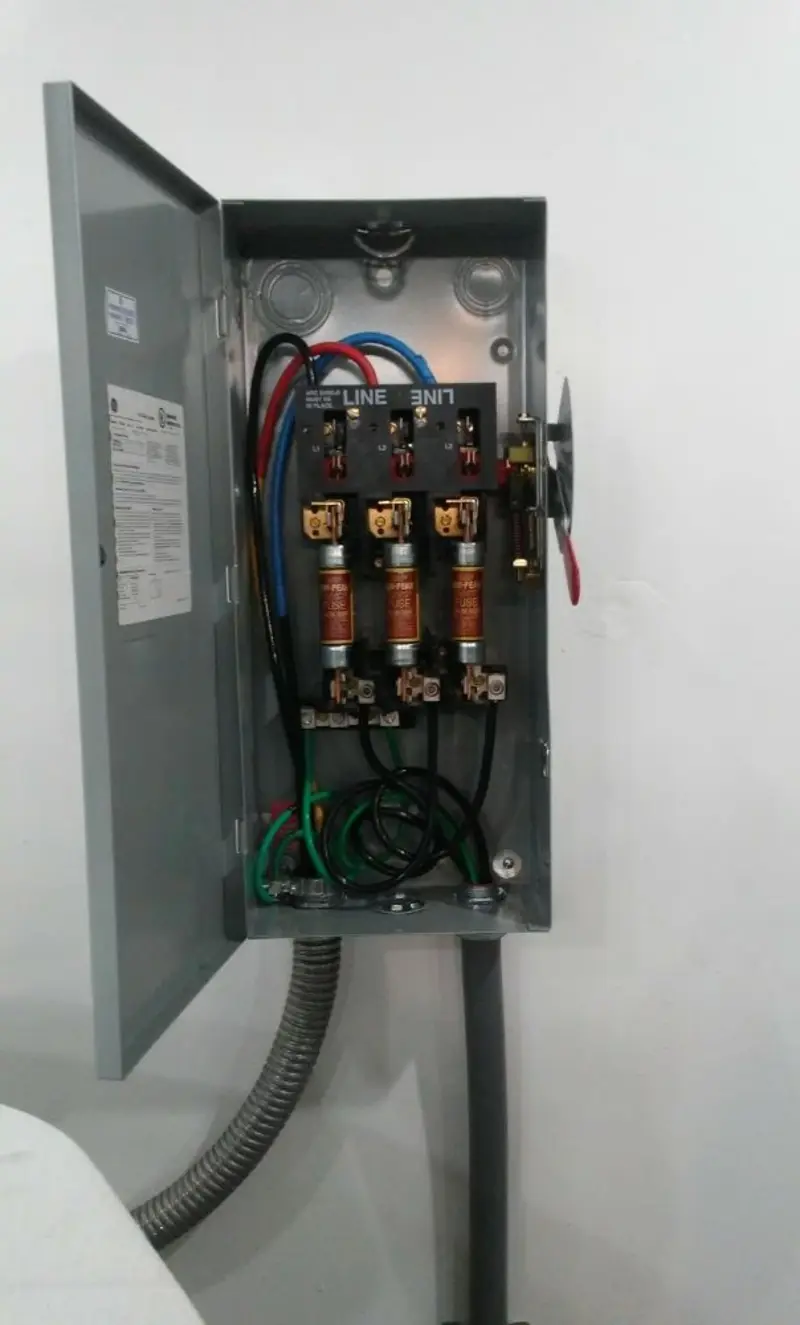 Three-phase disconnect switch installed for Electrical Wiring & Rewiring in Warrington